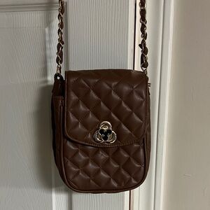 Chic Brown Quilted Crossbody Bag